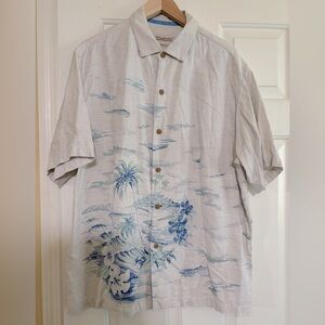 Tommy Bahama Men's 100% Silk Shirt Button-Down Hawaiian Short Sleeves Size Large